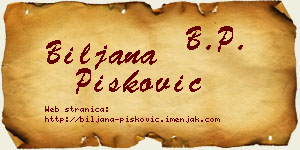 Biljana Pisković vizit kartica